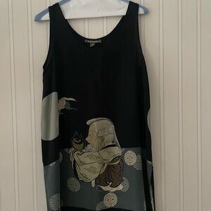 Harare sleeveless top, SIZE USA L, 100% SILK